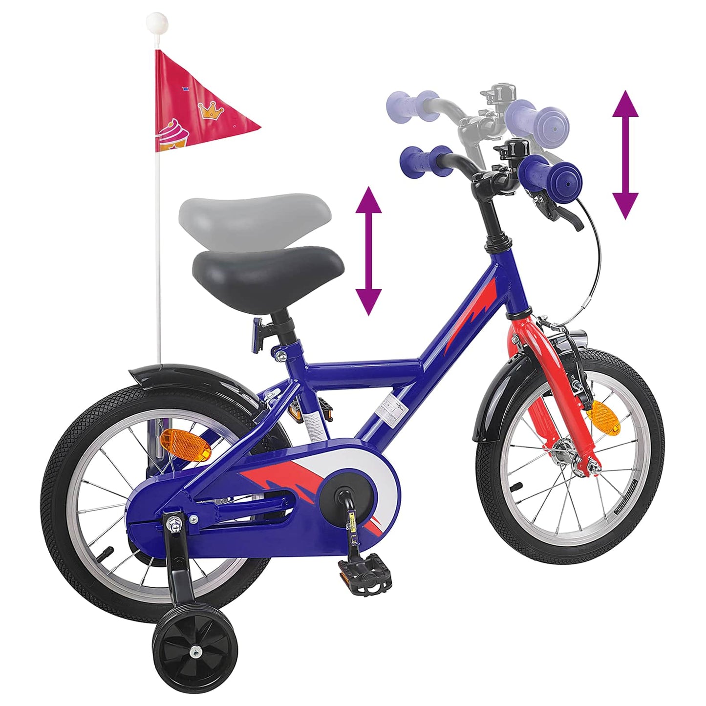 Børnecykel 14 tommer anbefalet til 3-5 år gammel Mørk blå