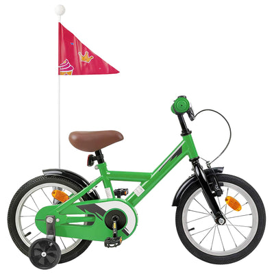 Børnecykel 14 tommer anbefalet til 3-5 år gammel Grøn