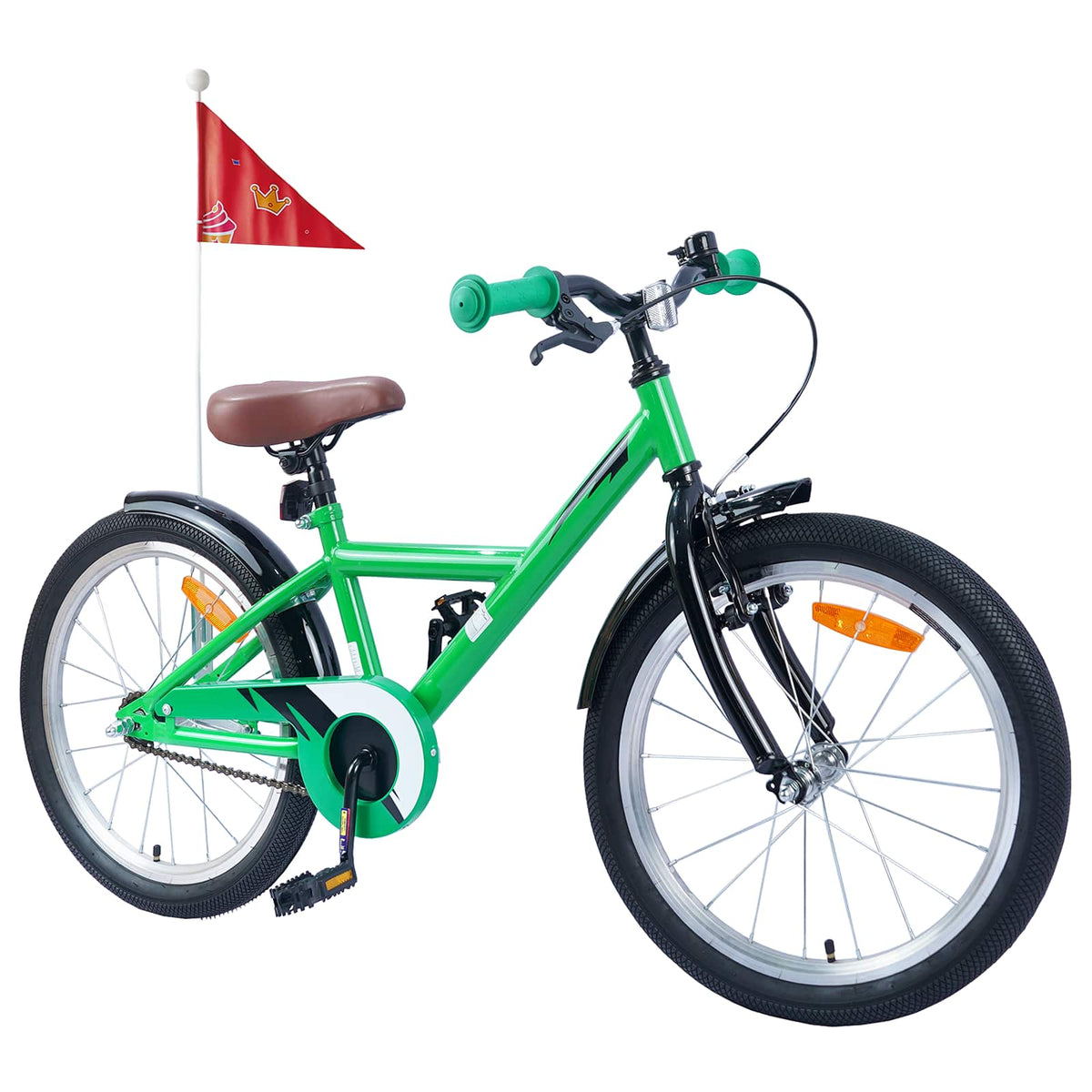 Børnecykel 18 tommer til 5-7 år gammel Grøn