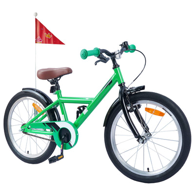 Børnecykel 18 tommer til 5-7 år gammel Grøn