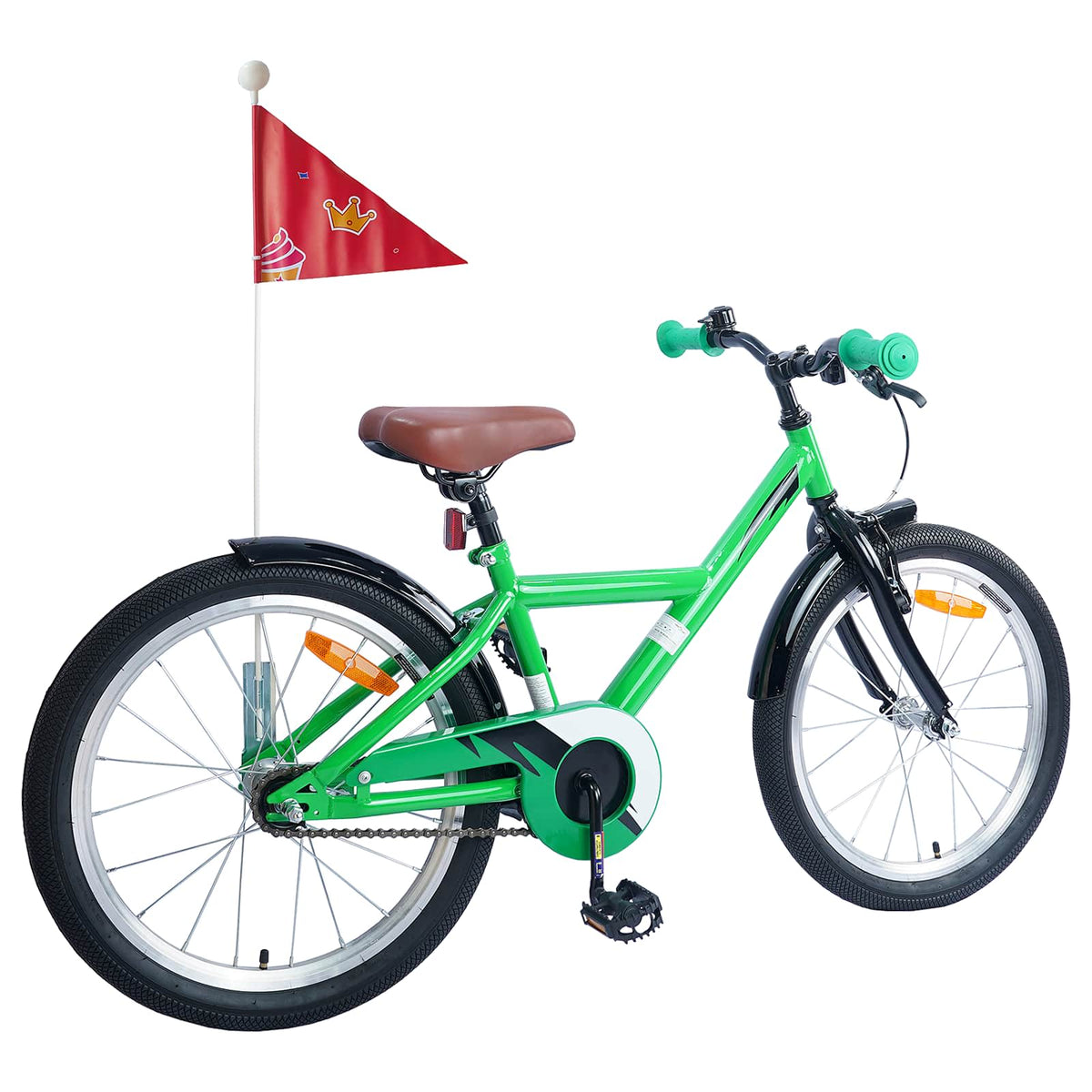 Børnecykel 18 tommer til 5-7 år gammel Grøn