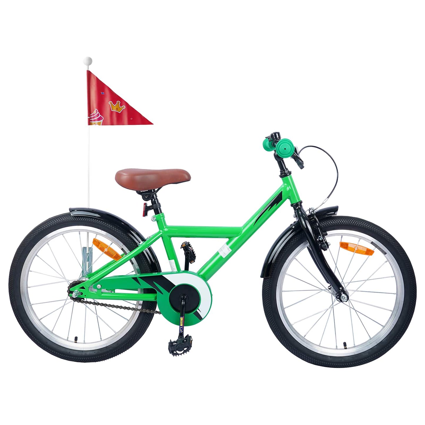 Børnecykel 18 tommer til 5-7 år gammel Grøn