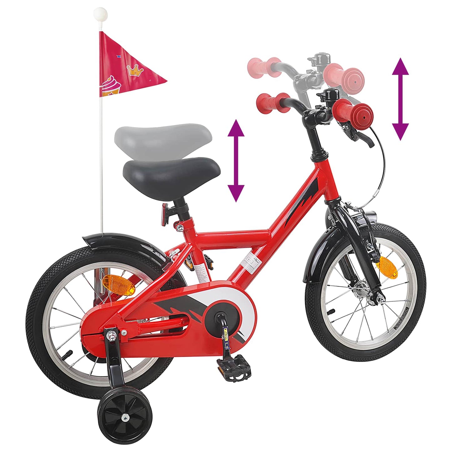 Børnecykel 14 tommer anbefalet til 3-5 år gammel Rød