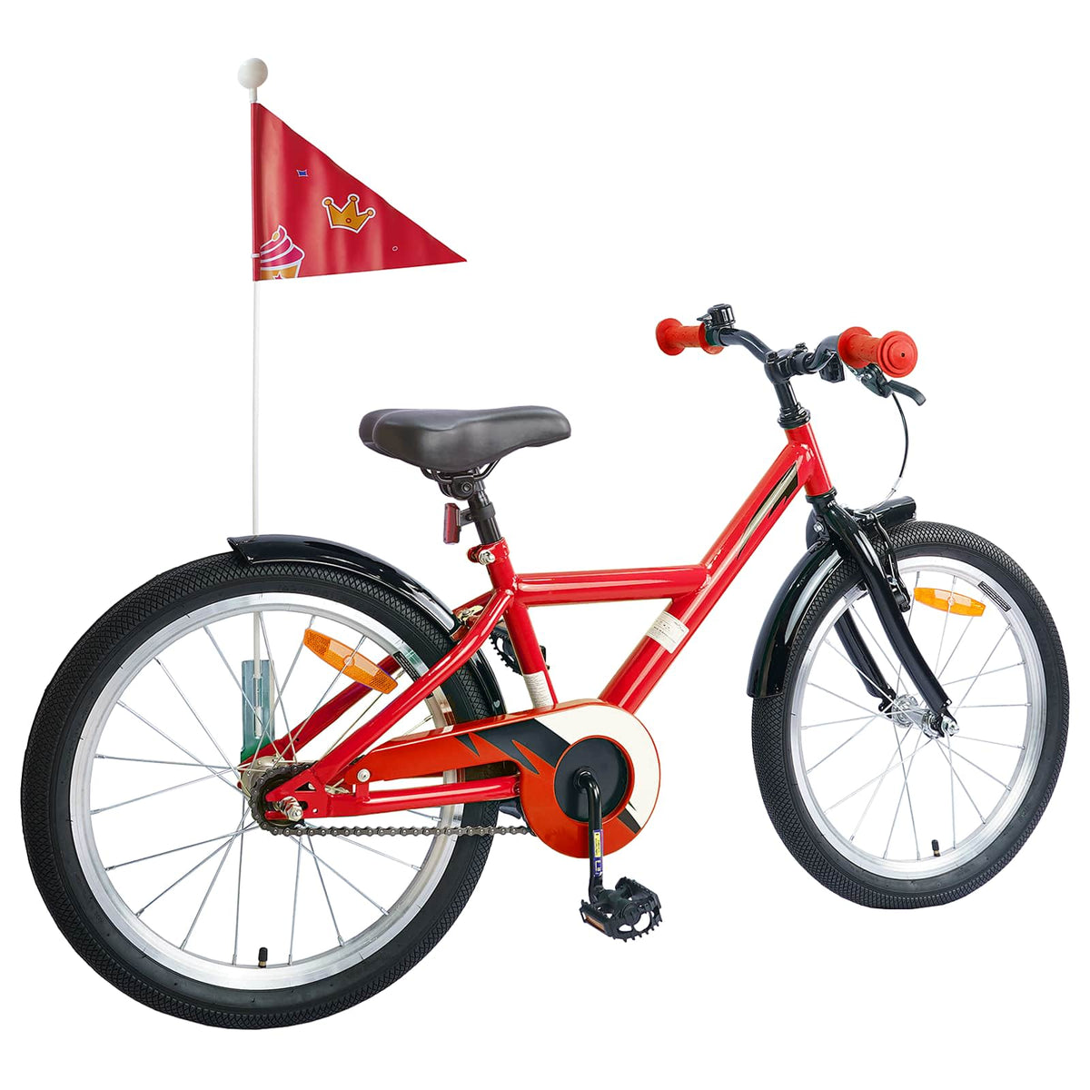 Børnecykel 18 tommer til 5-7 år gammel Rød