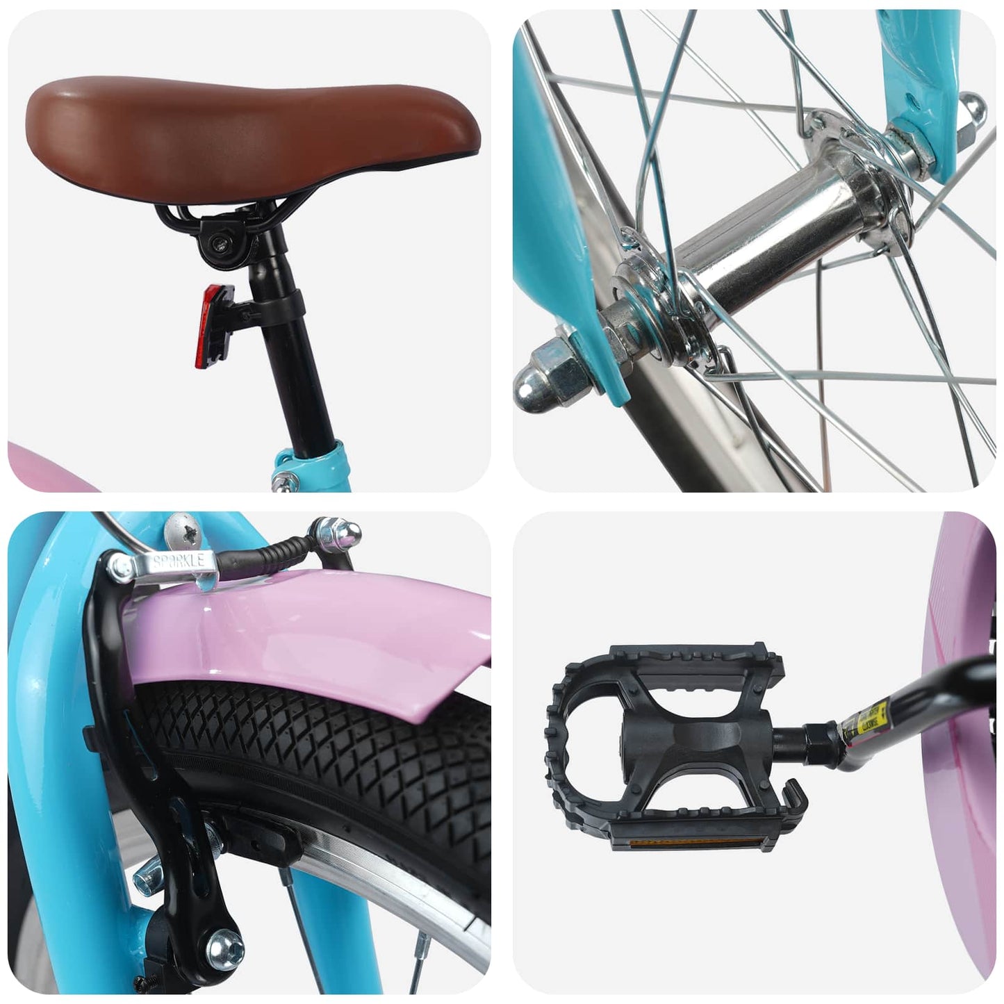 Børnecykel 18 tommer til 5-7 år gammel Lyseblå