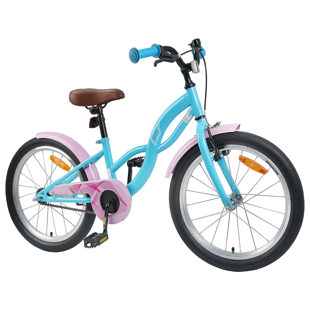 Børnecykel 18 tommer til 5-7 år gammel Lyseblå