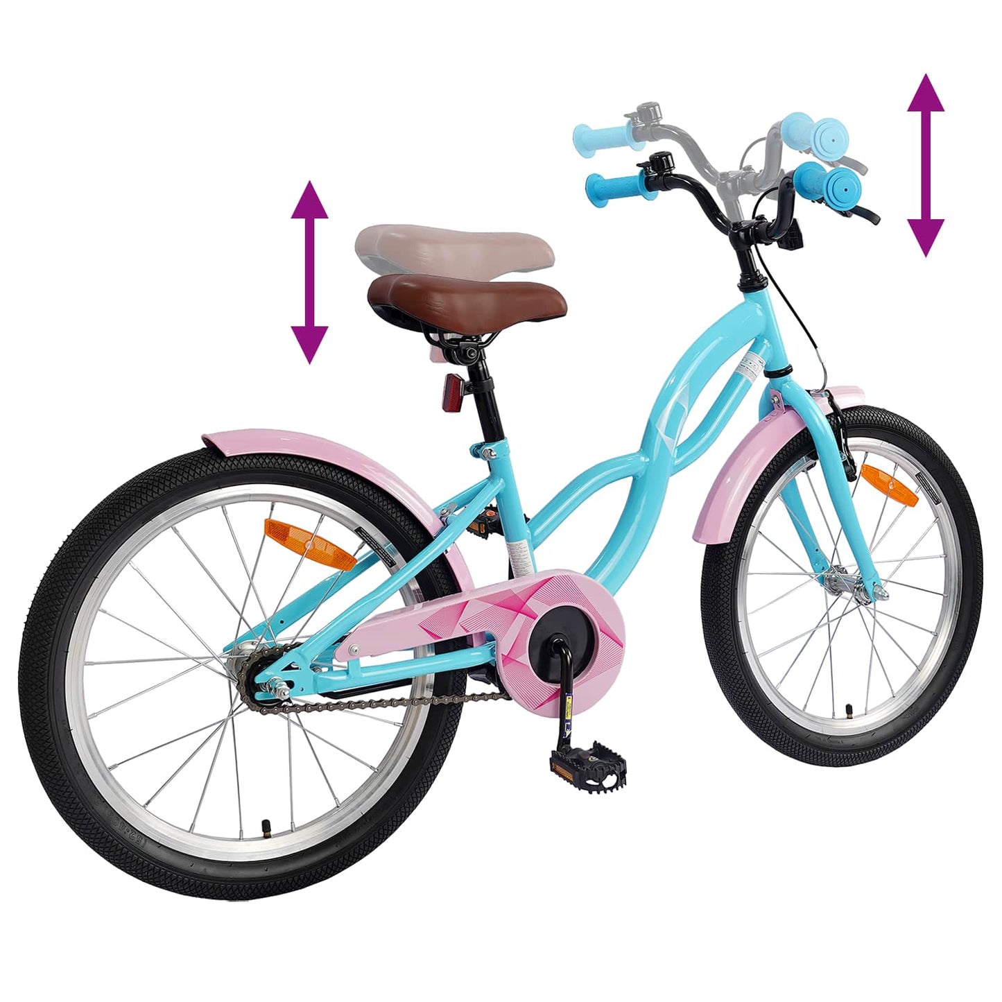 Børnecykel 18 tommer til 5-7 år gammel Lyseblå