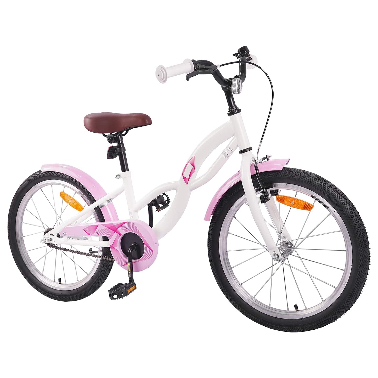 Børnecykel 18 tommer til 5-7 år gammel Hvid