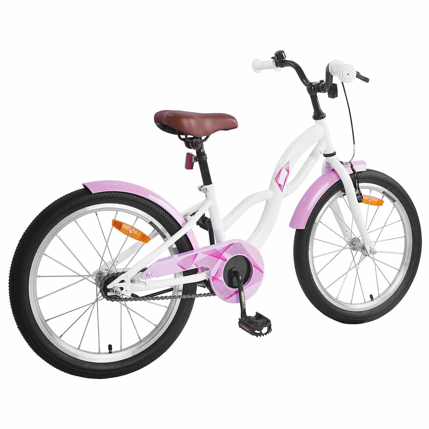 Børnecykel 18 tommer til 5-7 år gammel Hvid