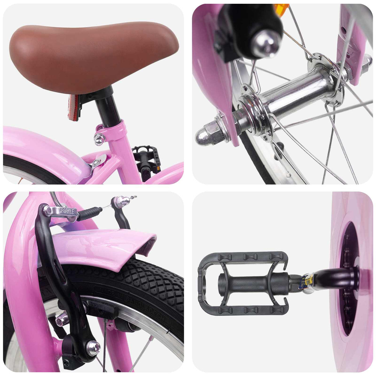 Børnecykel 12 tommer til 2-4 år gamle Lys pink