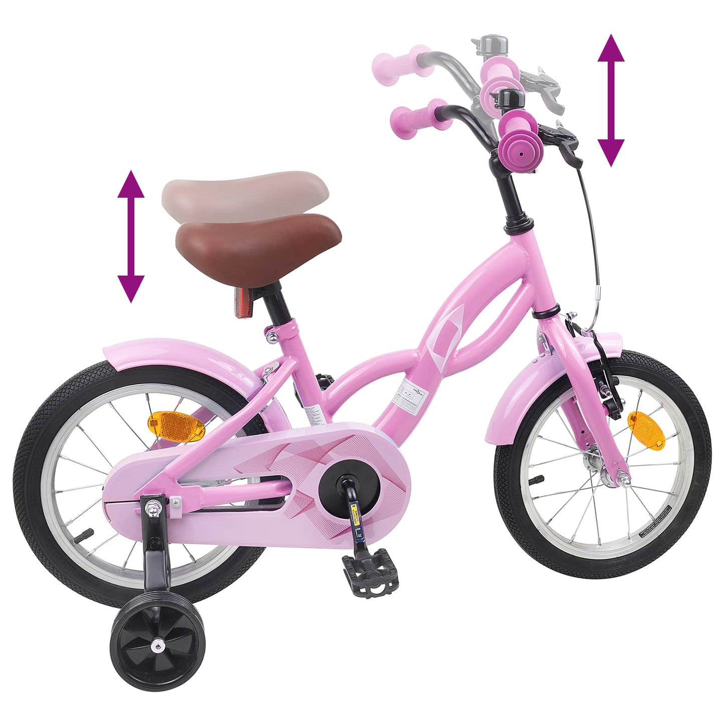 Børnecykel 12 tommer til 2-4 år gamle Lys pink
