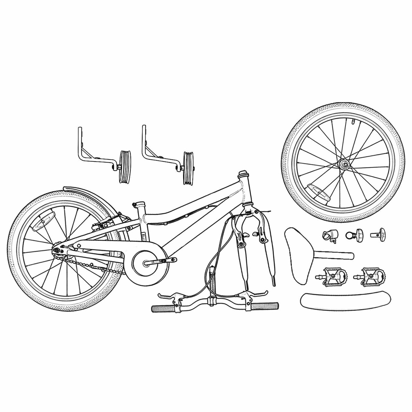 Børnecykel 12 tommer til 2-4 år gamle Lys pink