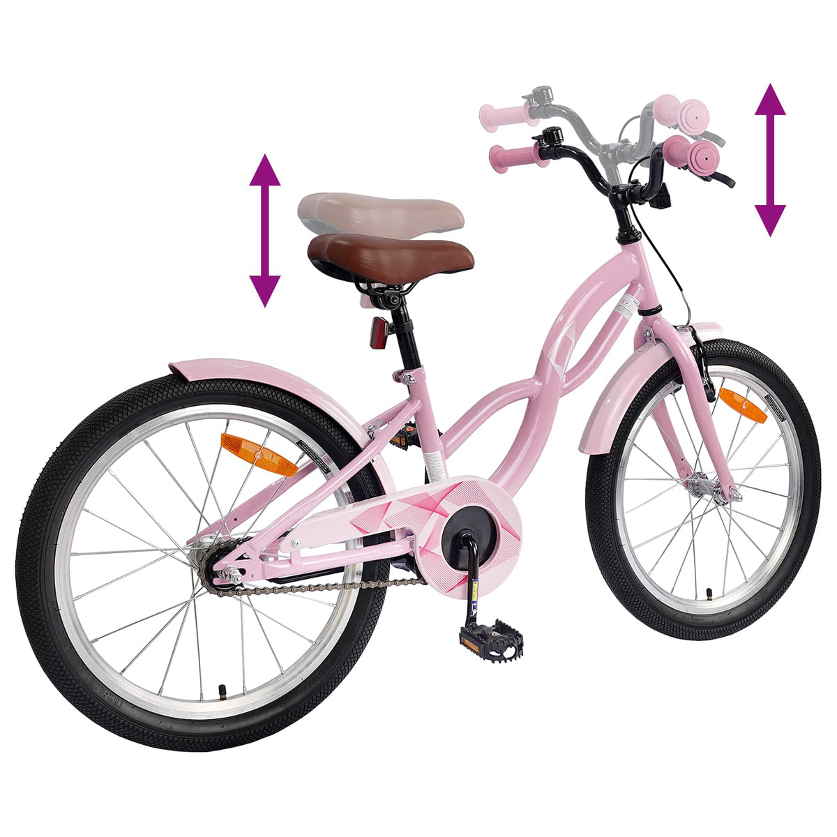 Børnecykel 18 tommer til 5-7 år gammel Lys pink