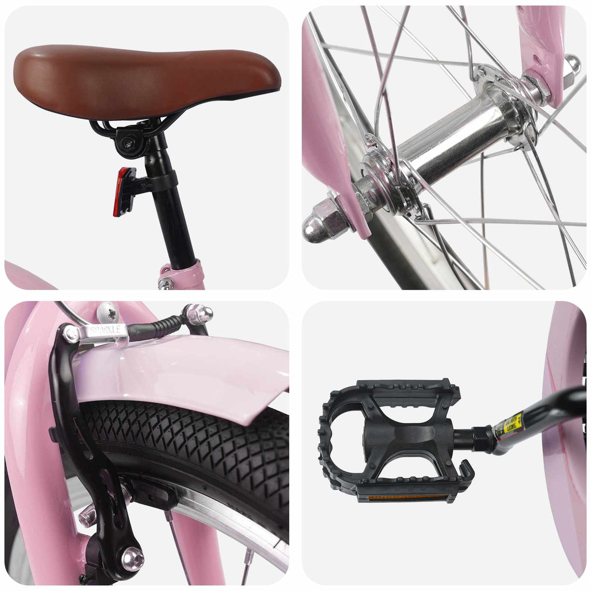 Børnecykel 20 tommer til børn i alderen 6-11 år Lys pink