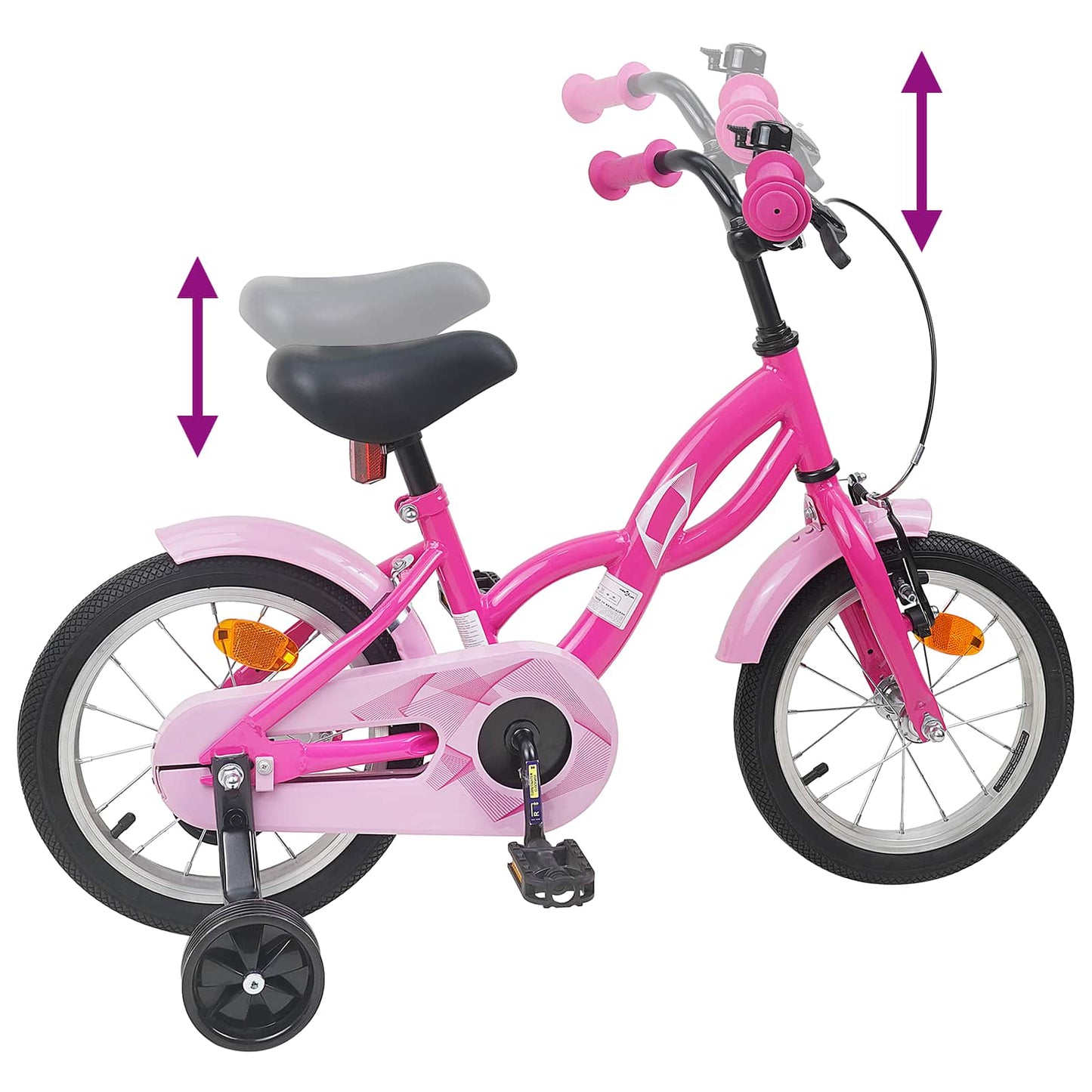 Børnecykel 12 tommer til 2-4 år gamle Mørk pink