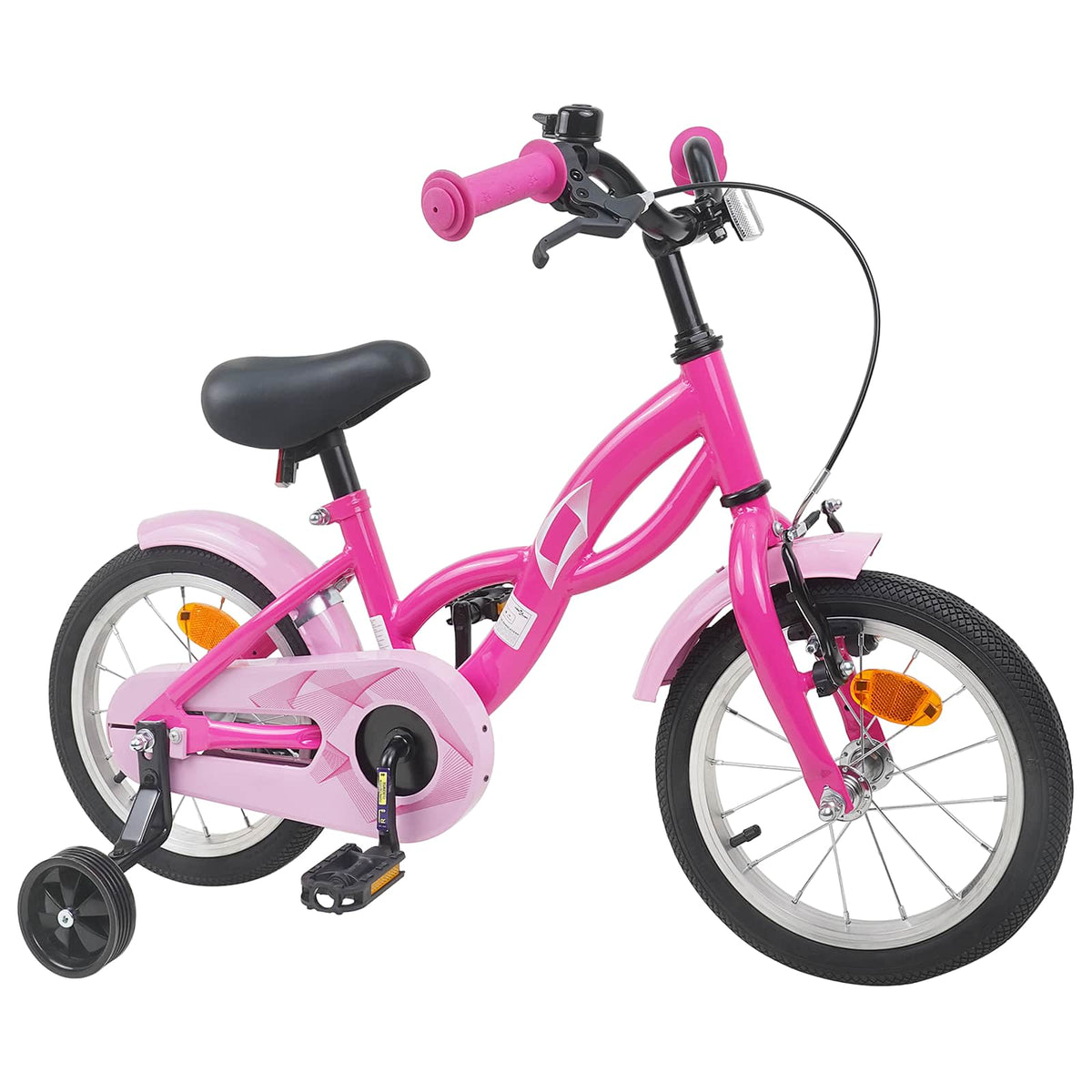 Børnecykel 14 tommer anbefalet til 3-5 år gammel Mørk pink