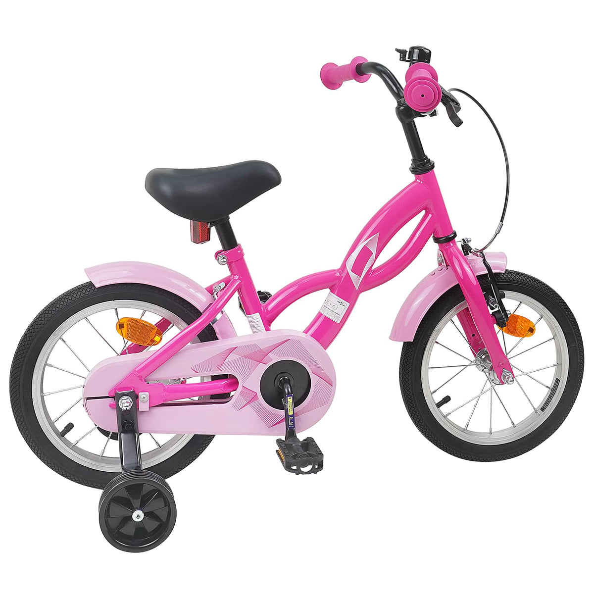 Børnecykel 16 tommer til 4-6 år gamle Mørk pink