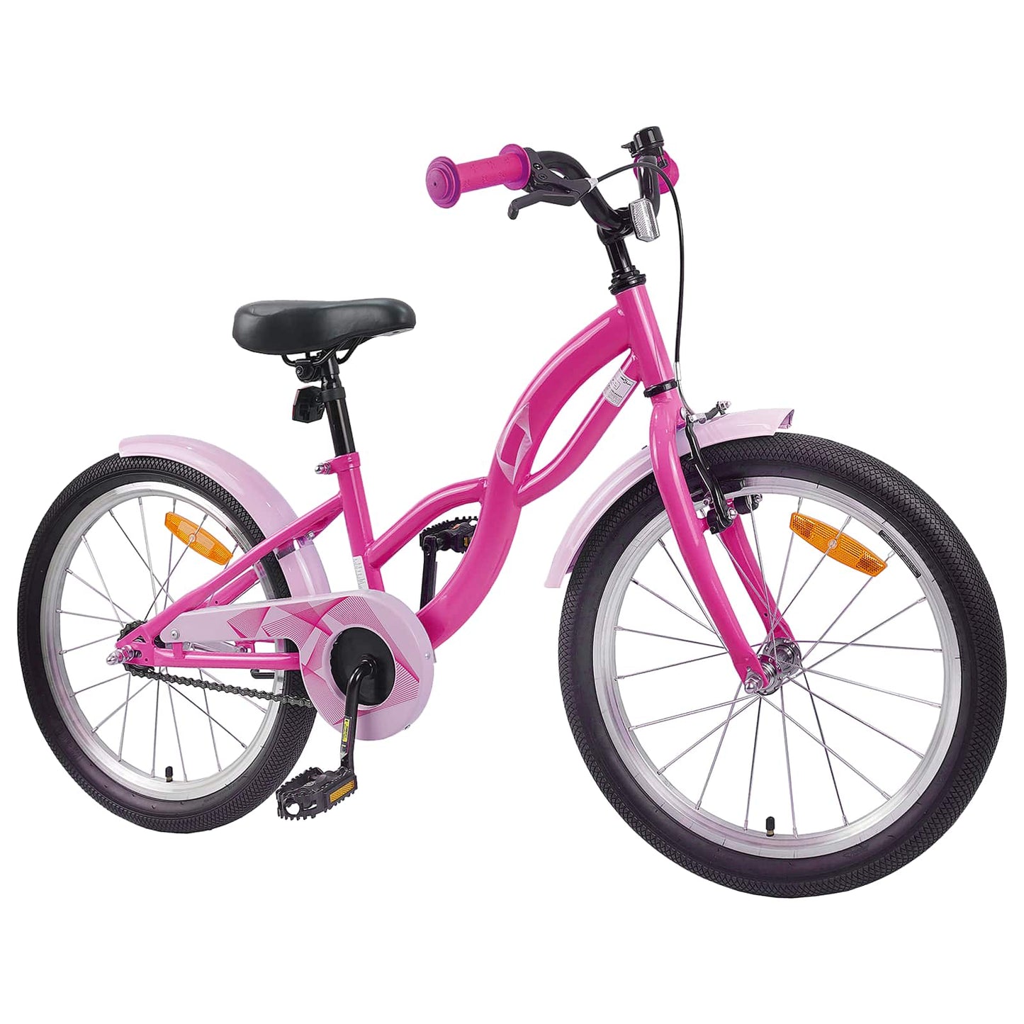 Børnecykel 18 tommer til 5-7 år gammel Mørk pink