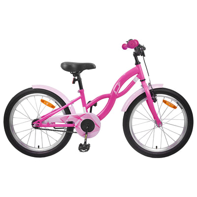 Børnecykel 18 tommer til 5-7 år gammel Mørk pink