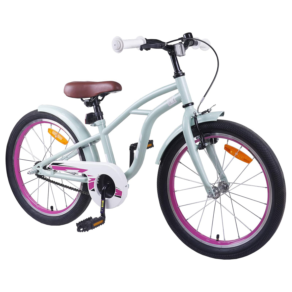 Børnecykel 18 tommer til 5-7 år gammel Lys grøn