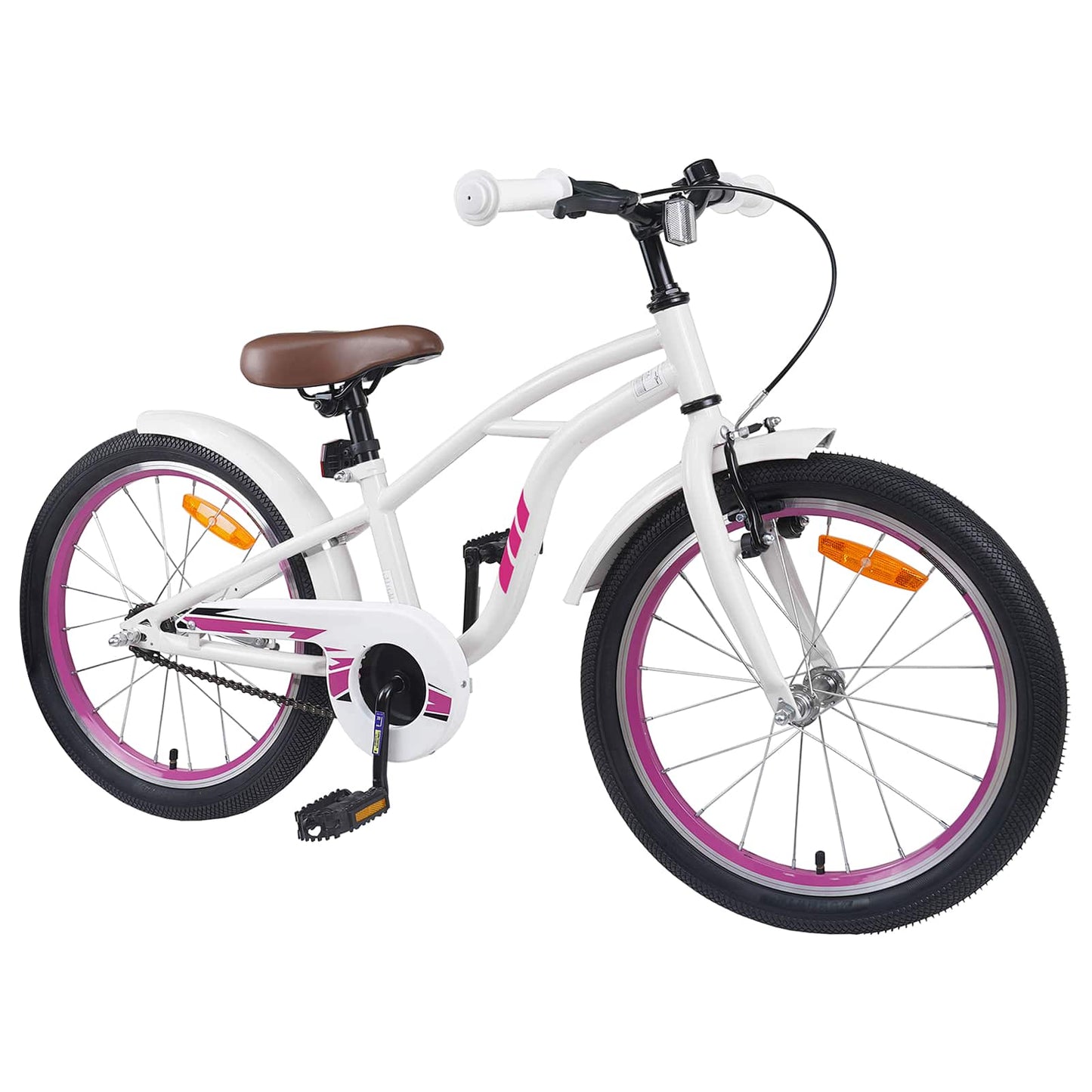 Børnecykel 18 tommer til 5-7 år gammel Hvid
