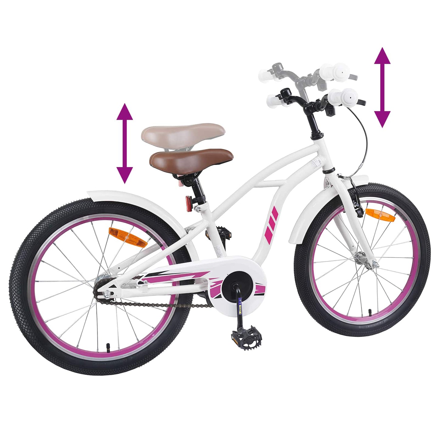 Børnecykel 20 tommer til børn i alderen 6-11 år Hvid