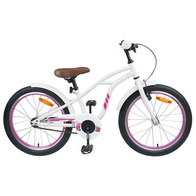 Børnecykel 20 tommer til børn i alderen 6-11 år Hvid