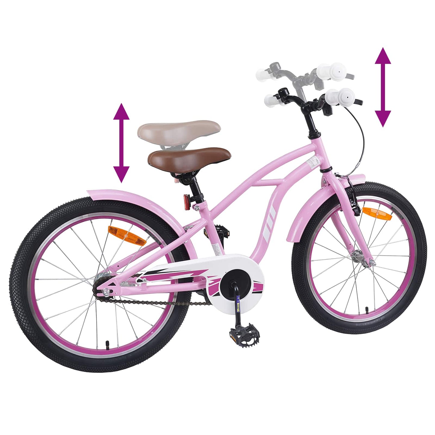 Børnecykel 18 tommer til 5-7 år gammel Lys pink