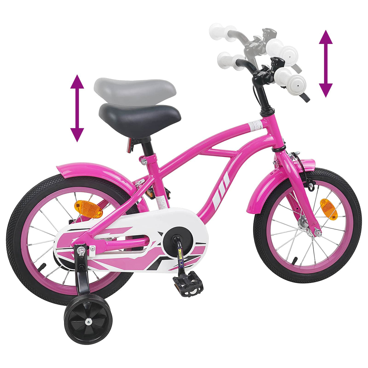 Børnecykel 12 tommer til 2-4 år gamle Mørk pink