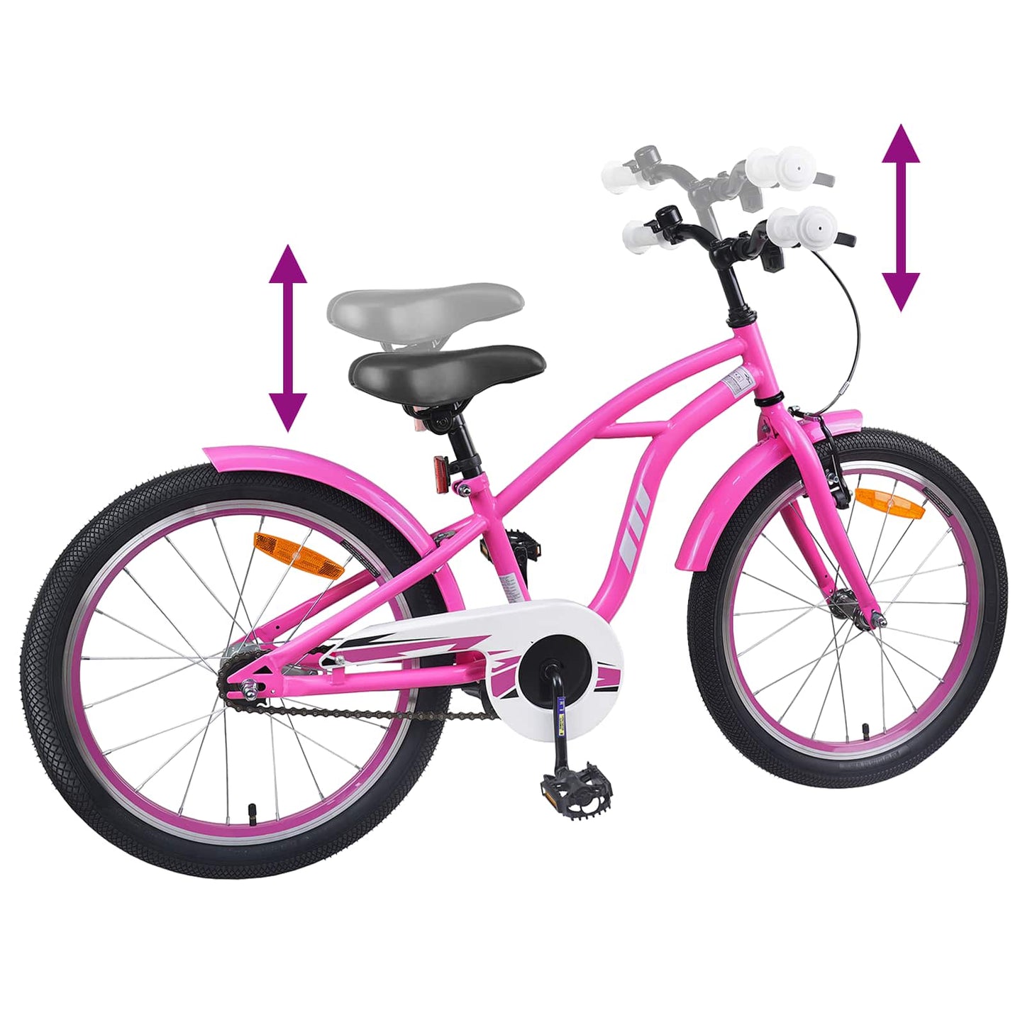 Børnecykel 20 tommer til børn i alderen 6-11 år Mørk pink