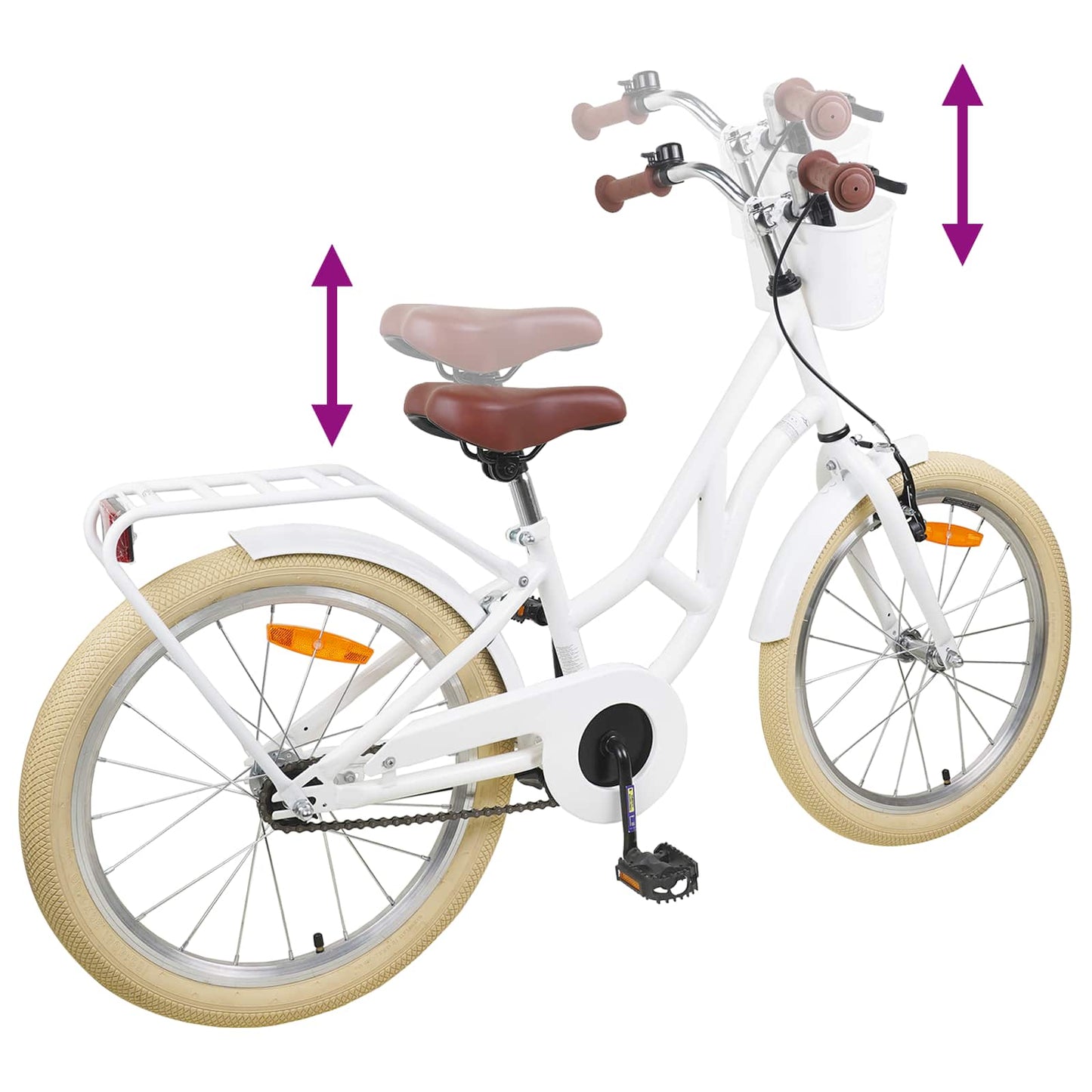 Børnecykel 20 tommer til børn i alderen 6-11 år Hvid