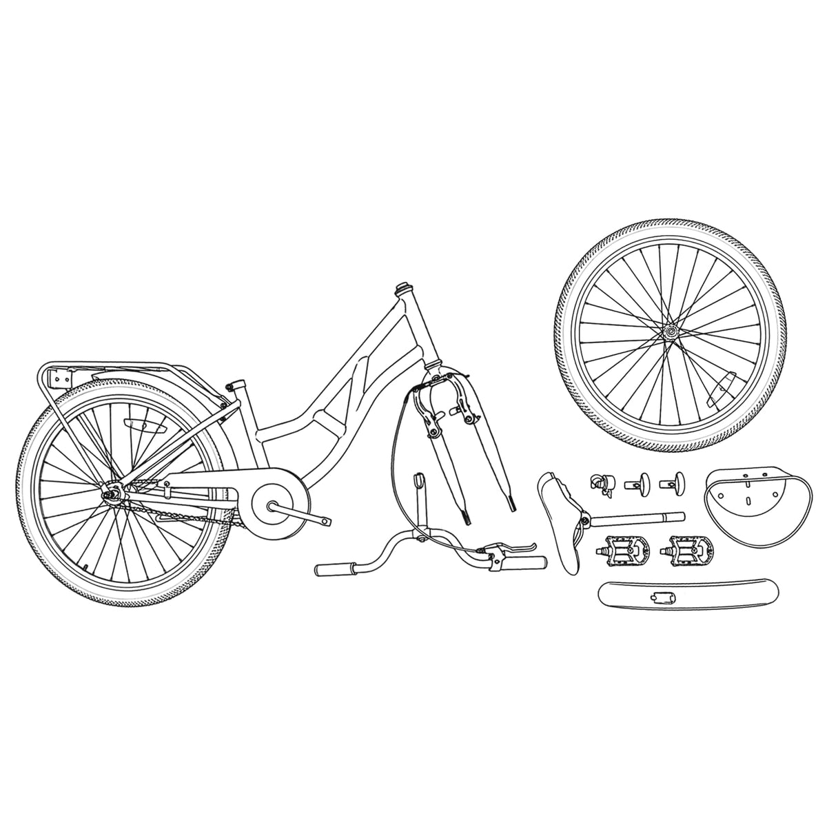 Børnecykel 24 tommer til 8-12 år Hvid