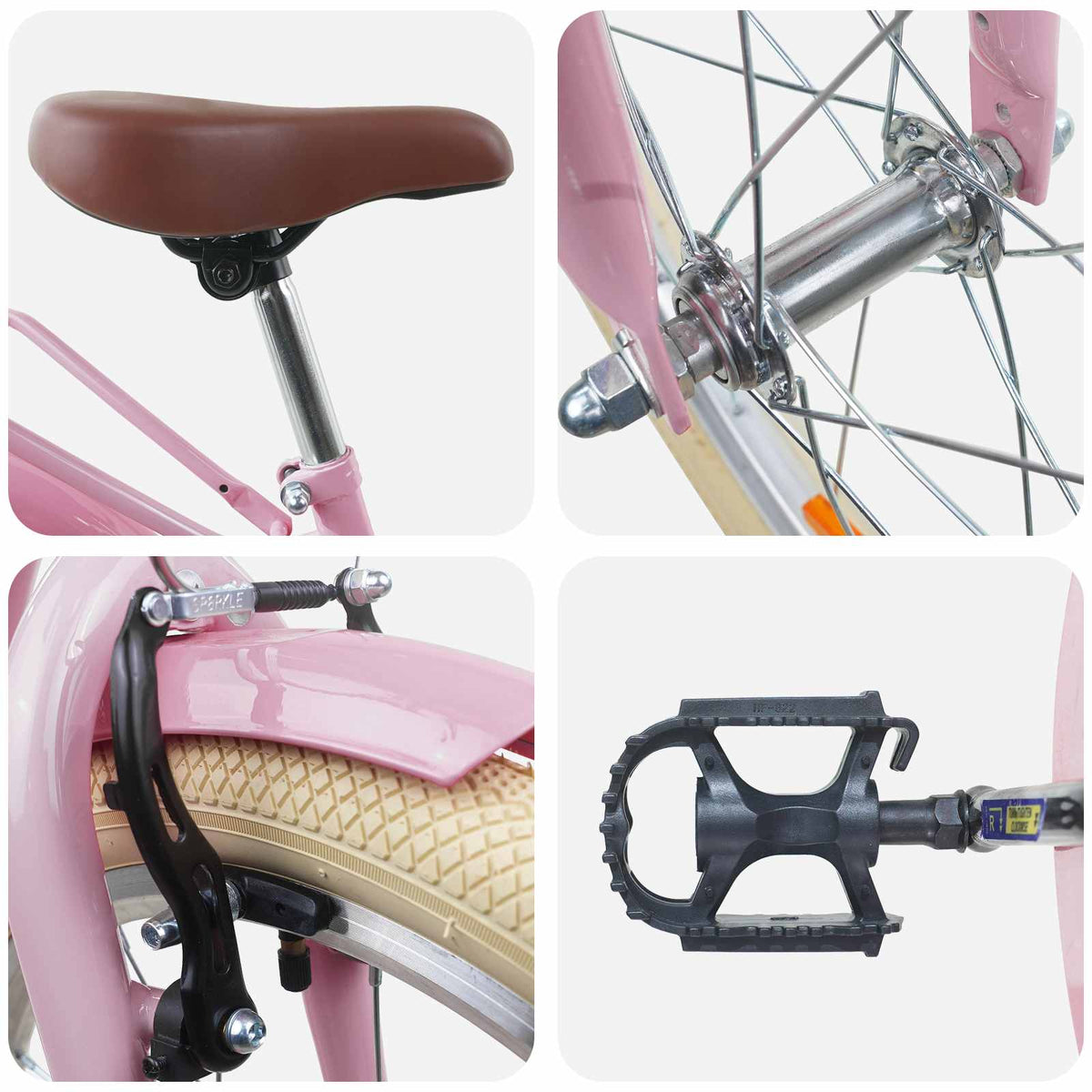 Børnecykel 24 tommer til 8-12 år Lys pink