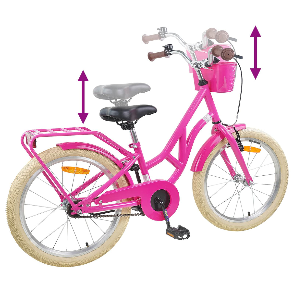 Børnecykel 20 tommer til børn i alderen 6-11 år Mørk pink