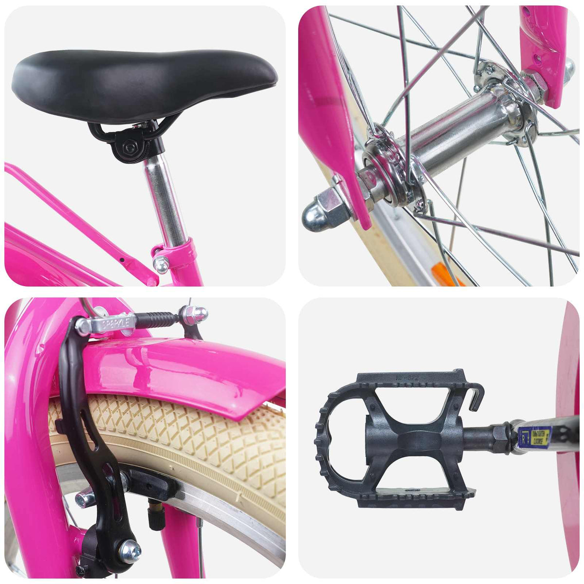 Børnecykel 24 tommer til 8-12 år Mørk pink