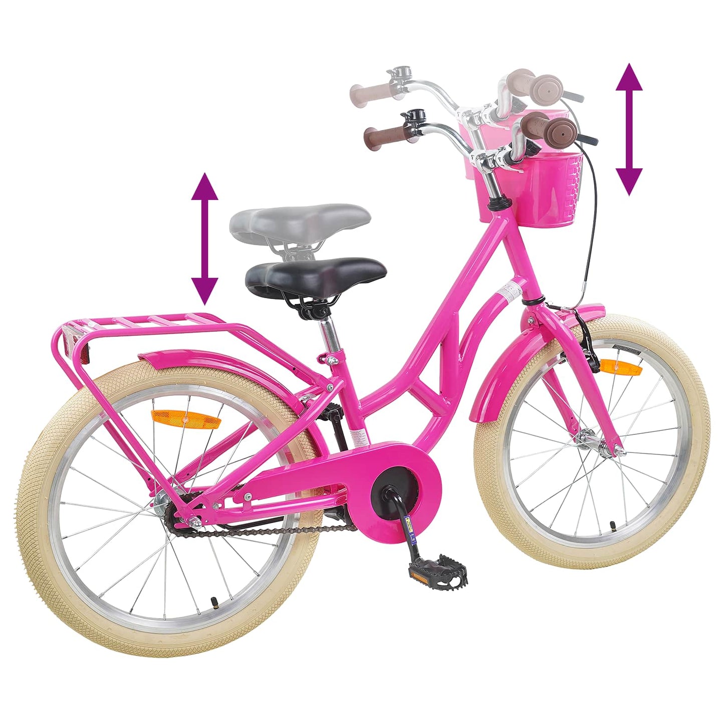 Børnecykel 24 tommer til 8-12 år Mørk pink