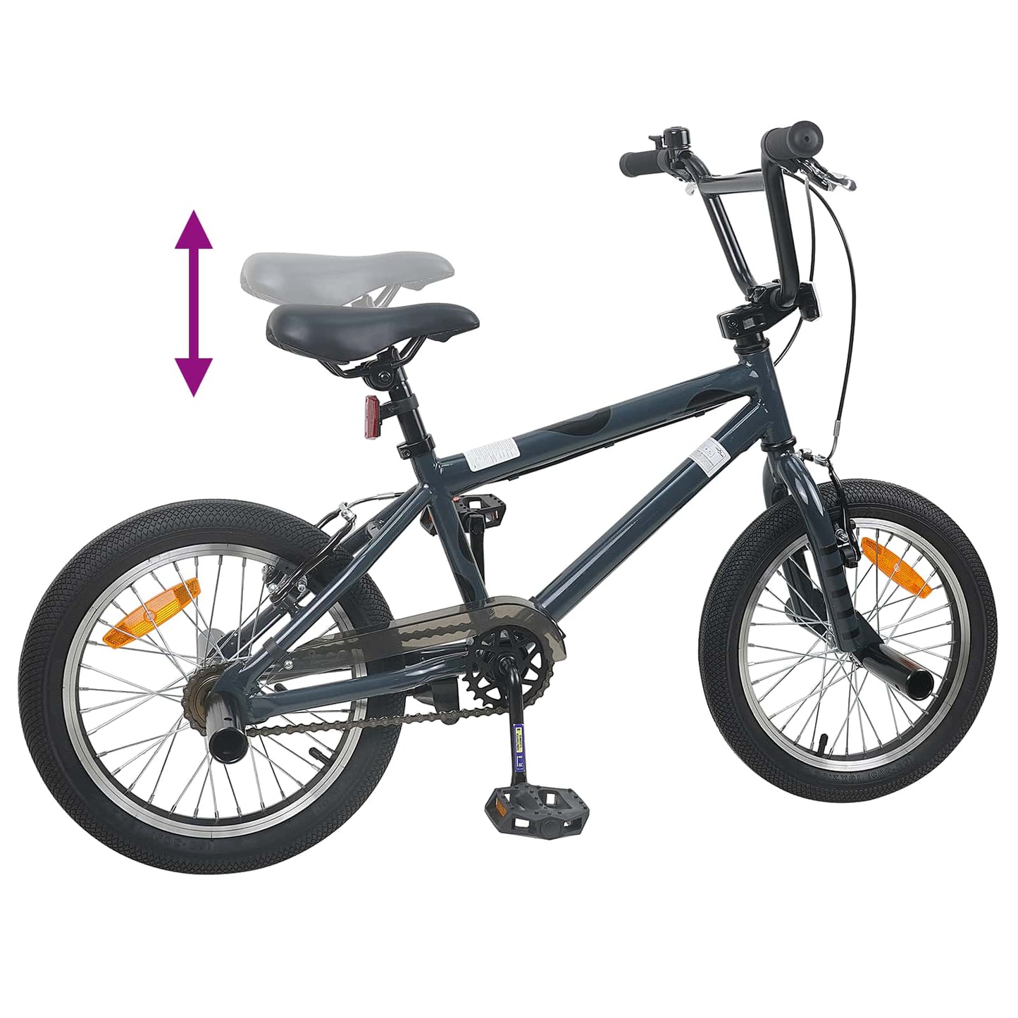 BMX Cykel 16 tommer til 5-8 år gamle Mørkegrå
