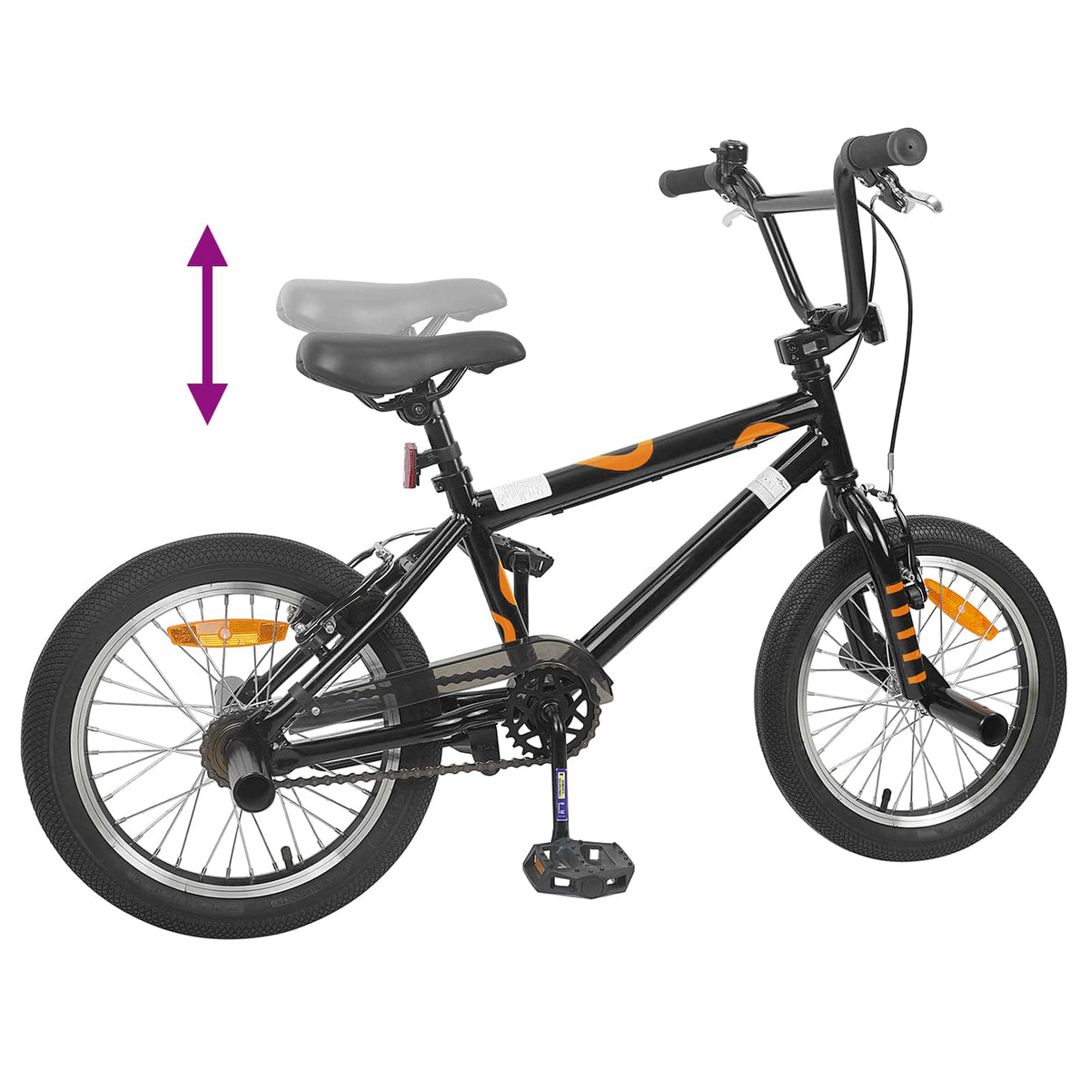 BMX Cykel 16 tommer til 5-8 år gamle Sort