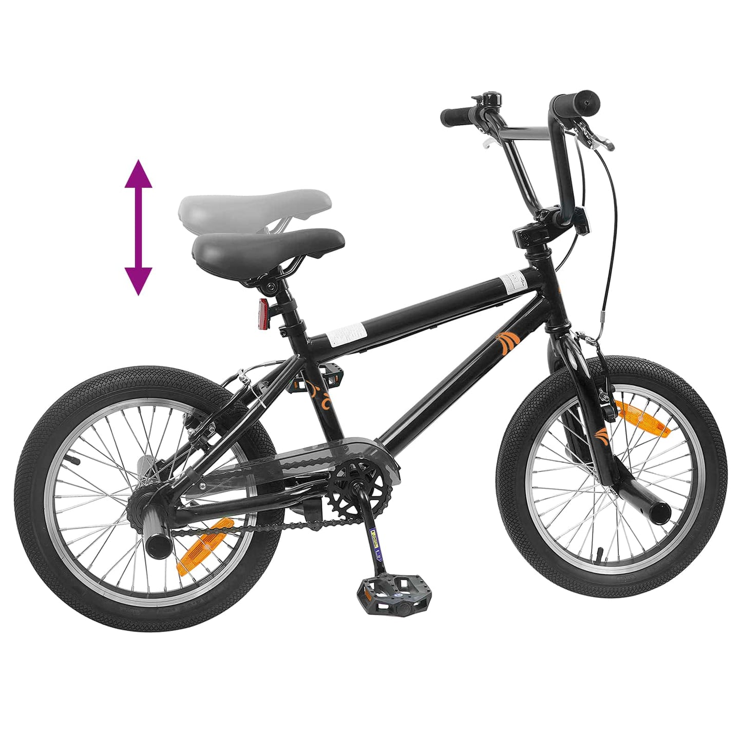 BMX Cykel 16 tommer til 5-8 år gamle Sort