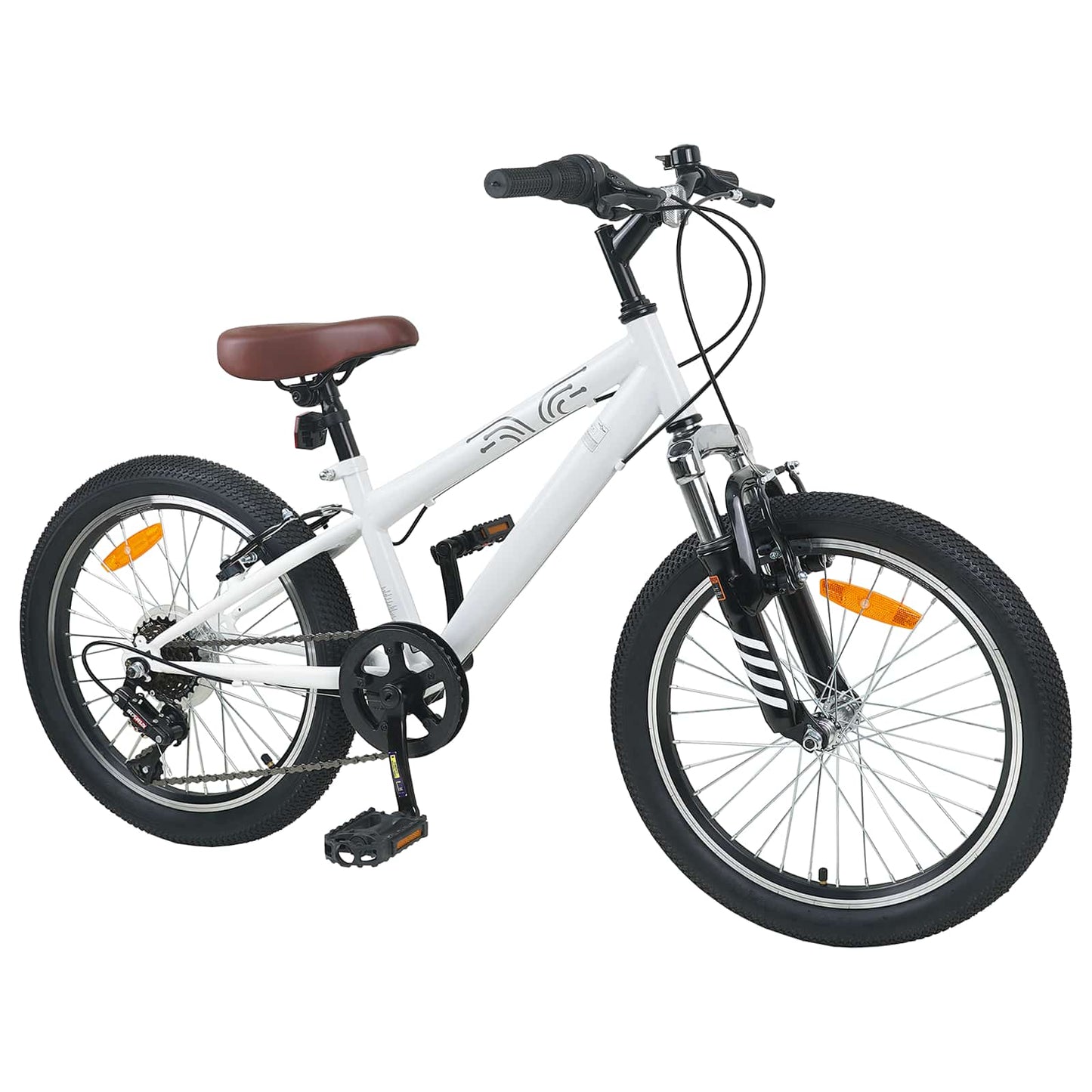 Mountainbike 20 tommer 6-hastighed til 5-8 år gamle Hvid