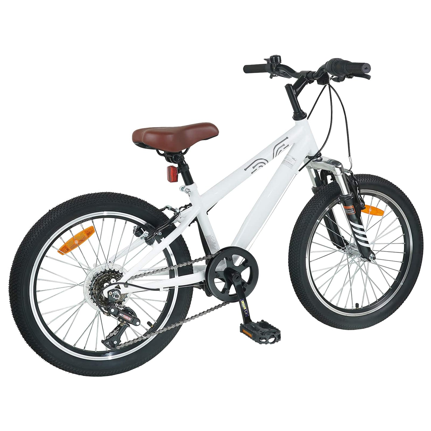 Mountainbike 20 tommer 6-hastighed til 5-8 år gamle Hvid