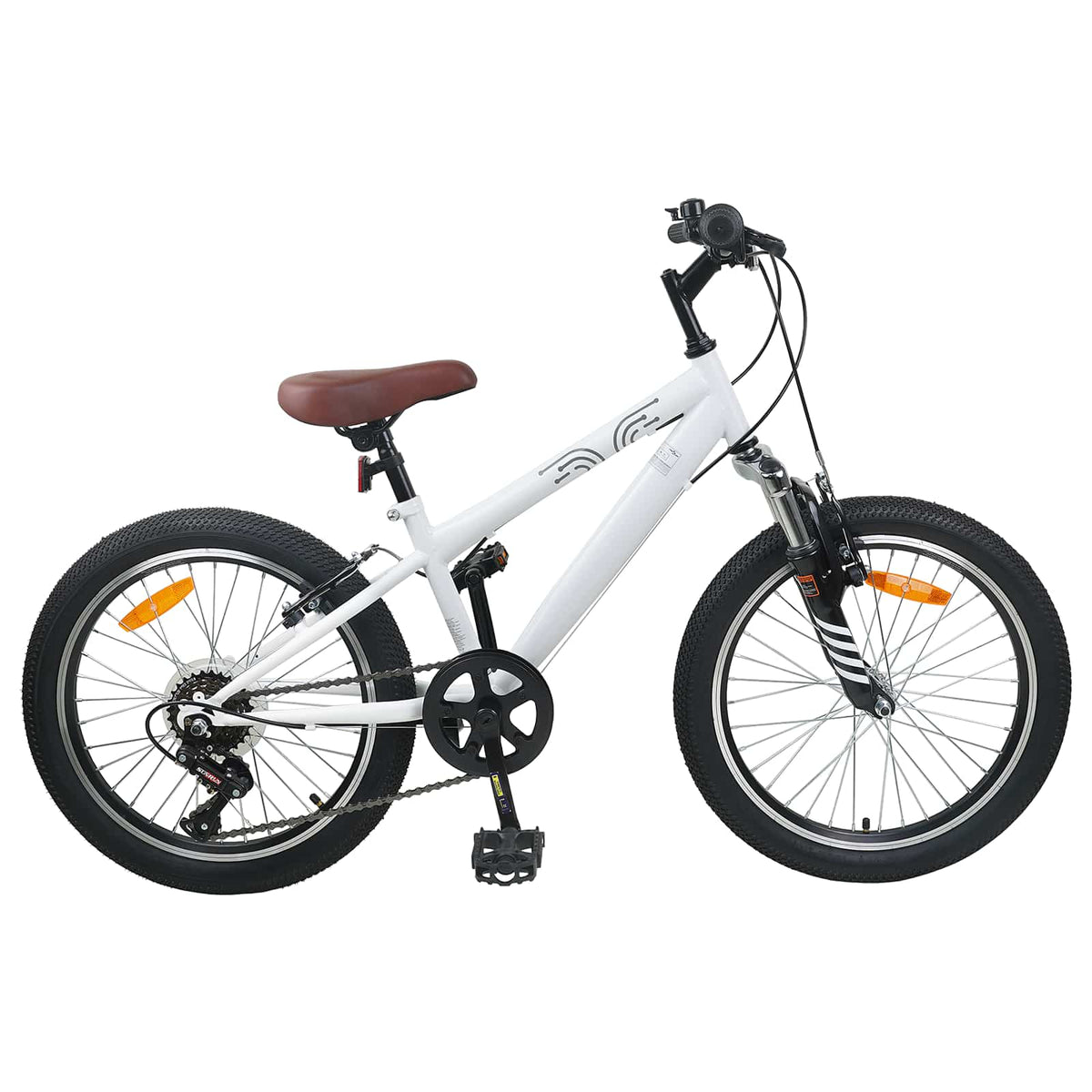 Mountainbike 24 tommer 6-hastighed til 8-12 år Hvid