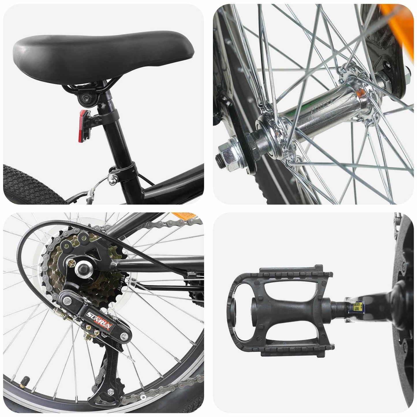 Mountainbike 24 tommer 6-hastighed til 8-12 år Sort
