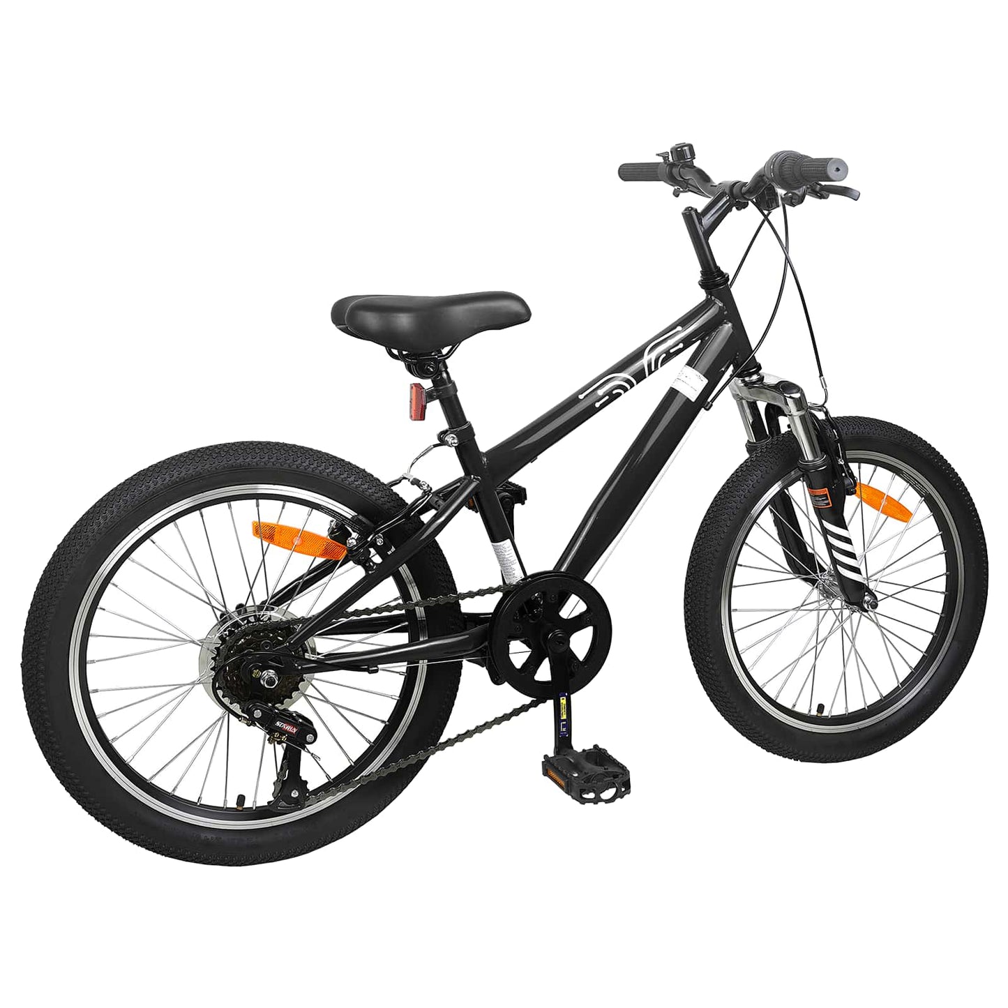Mountainbike 24 tommer 6-hastighed til 8-12 år Sort