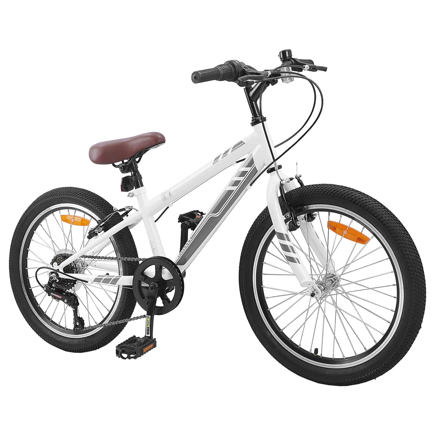 Mountainbike 20 tommer 6-hastighed til 5-8 år gamle Hvid
