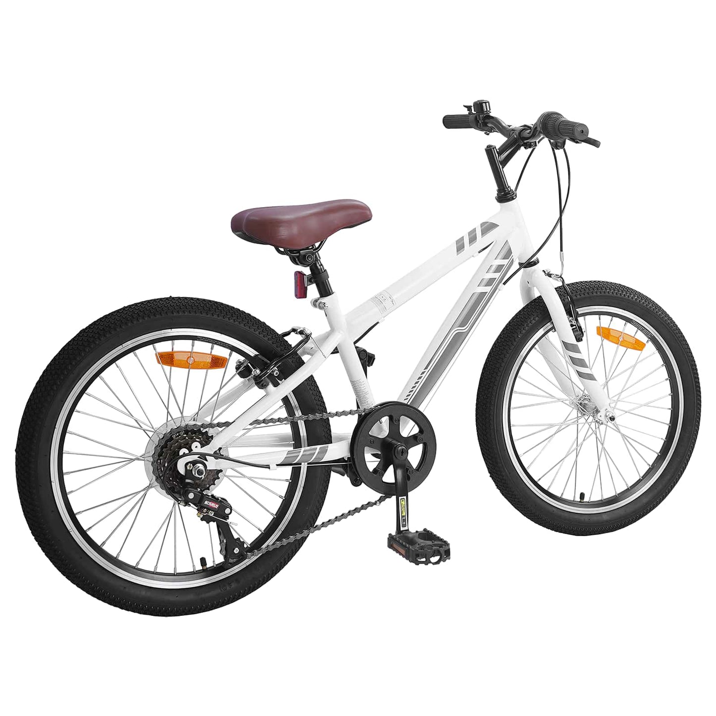 Mountainbike 20 tommer 6-hastighed til 5-8 år gamle Hvid