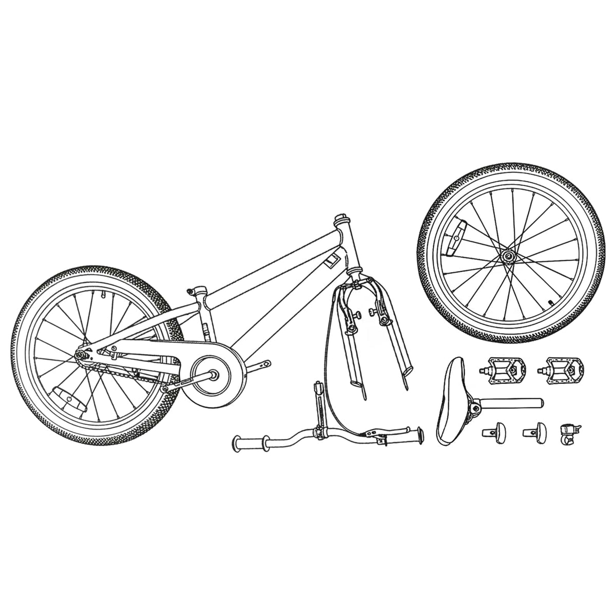 Mountainbike 20 tommer 6-hastighed til 5-8 år gamle Hvid