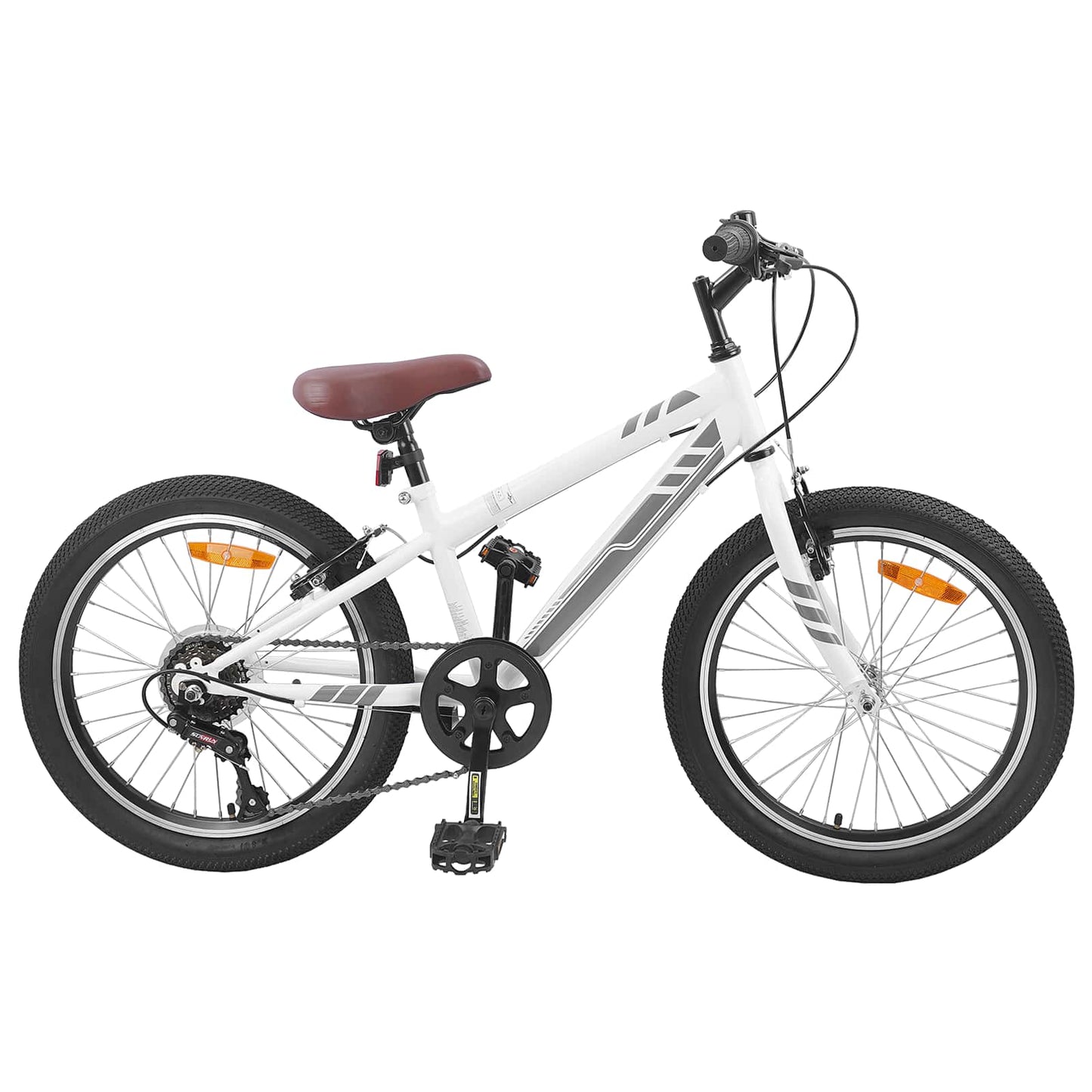 Mountainbike 20 tommer 6-hastighed til 5-8 år gamle Hvid