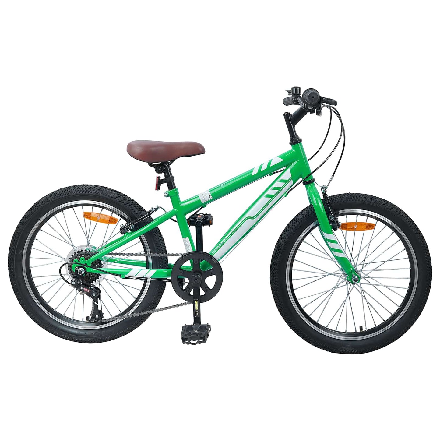 Mountainbike 20 tommer 6-hastighed til 5-8 år gamle Grøn
