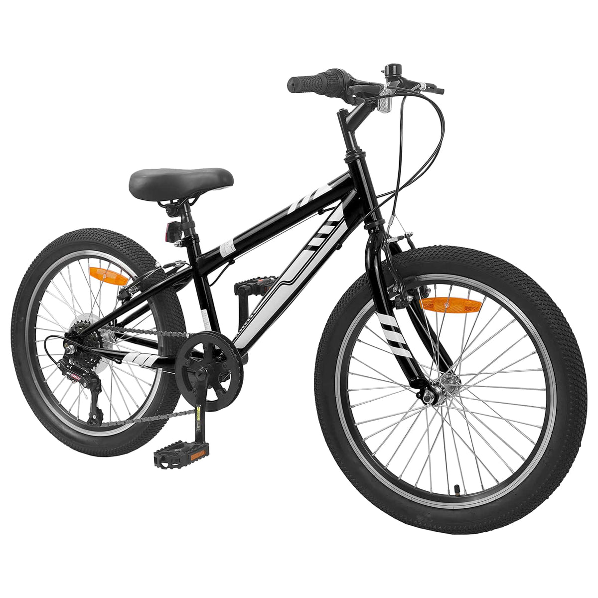 Mountainbike 20 tommer 6-hastighed til 5-8 år gamle Sort